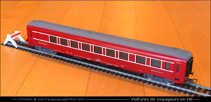 Wagon Restaurant Jouef HO Vintage Rouge - Modélisme Ferroviaire, échelle HO, Occasion